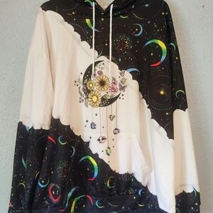 Multicolor Celestial Sun Moon Star Space Zodiac Cool Hoodie